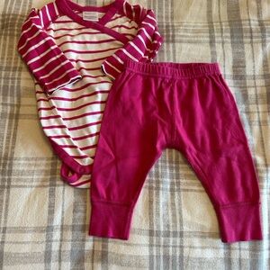 Hanna Andersson Pink and White Baby Set